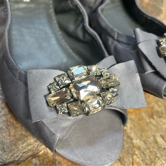 NIB Vera Wang Lavender leather ballet flats Charcoal Gray never worn 11 NEW HTF! - Picture 5 of 11